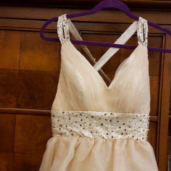 Backless Sequin Junior Cocktail Dress - Picture 2 of 7